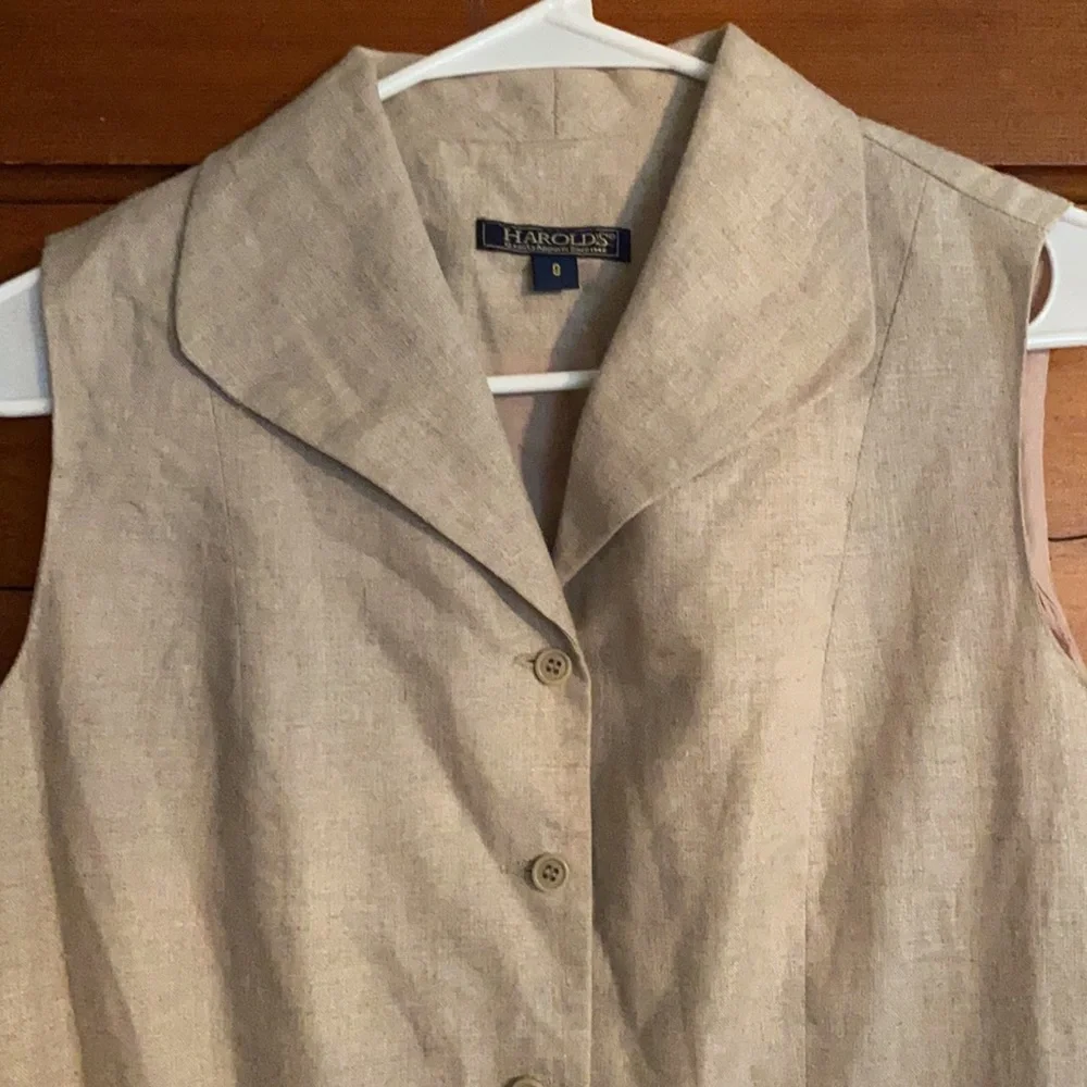 Vintage Harolds women’s beige linen blouse - Picture 2 of 2